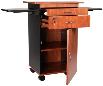 Oklahoma Sound® Multimedia Cart, Cherry/Black