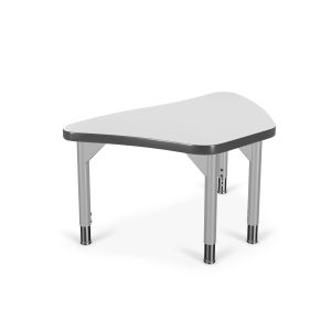 MooreCo Hierarchy Creator Desk – Hexagonal Trapezoid – Youth Height Legs (Platinum), 12" – 18"H x 31.6"W x 19.4"D