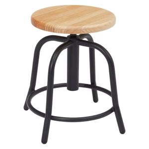 NPS 6800 Series Height Adjustable Wooden Swivel Stool-Black