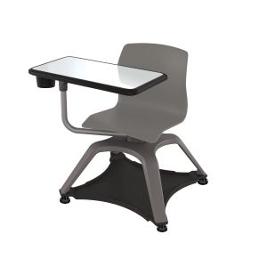 MooreCo Seed Enroll Chair (18") / Porcelain Tablet Arm / Cup Holder / Glides, 31.1"H x 25.6"W x 25.6"D