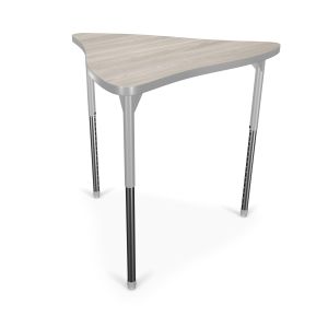 MooreCo Hierarchy Creator Desk – Triangle – Standing Height Legs (Platinum), 27" – 42"H x 36.5"W x 33.1"D
