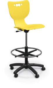 MooreCo Hierarchy Stool with 5-Star Base - Yellow