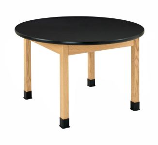 Diversified Spaces PerpetuLab Science Lab Table with Plain Apron, Wood Legs, and Epoxy Top - 48"D