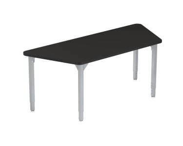 NPS® Heavy-Duty Height Adjustable Activity Table, 24" x 48" Trapezoid, Chem-Res Top, Grey Legs