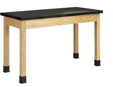 Diversified Spaces PerpetuLab Science Lab Table with Plain Apron, Wood Legs, and ChemGuard Top - 24" x 54"