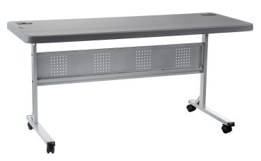 National Public Seating 24" x 60" Flip-N-Store Training Table, Charcoal Slate - Model BPFT-2460-20