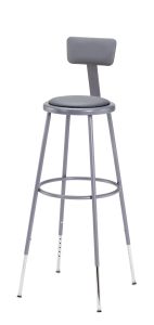 NPS Vinyl Padded Lab Stool with Backrest - 31"-39" Adjustable Height