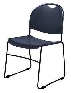 Compact Plastic Stack Chair with Ganging by NPS Commercialine-Navy Blue