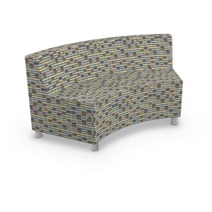 MooreCo Cocoon Media Space Curved Bench + Back Rest, 30"H x 55"W x 26"D