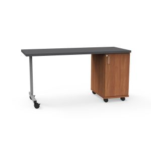 Appleton Teacher's Desk with 3mm Edge HPL Rectangle Top, Adjustable Shelf Cabinet on Right Hand Side, UNET Leg, 60" W x 24" D