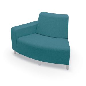 MooreCo Phoeby Indoor Outside Curve Loveseat, Right Arm, Legs