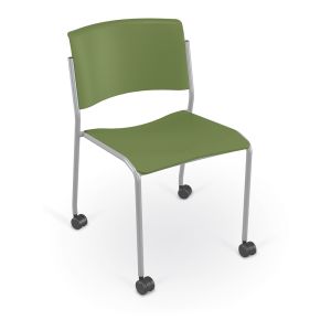 MooreCo Akt 4-Leg Chair with Soft Casters - Moss, 30" H x 20" W x 22.5" D