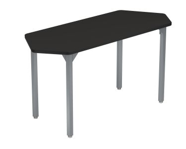 NPS® Heavy-Duty Fixed Height Activity Table, 24" x 54" Hex, Chem-Res Top, Grey Legs