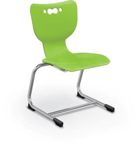 MooreCo Hierarchy Cantilever School Chair, 16" Height, Chrome Frame, Lime Shell