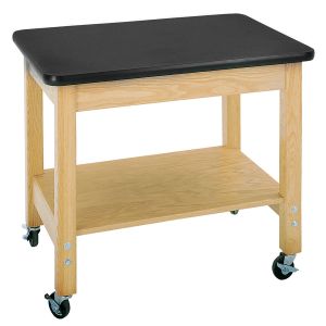 Diversified Spaces Mobile Demo Open-Style Cart - Oak Wood with Laminate Top