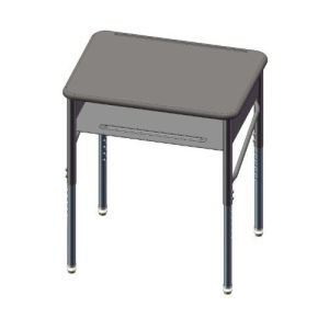 USACapitol Aptitude Adjustable Desk, 18" D x 24" W, with Hard Plastic Top and Open Front Book Box