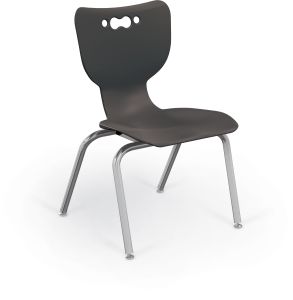 MooreCo Hierarchy 4-Leg School Chair, 14" Height, Chrome Frame, Black Shell