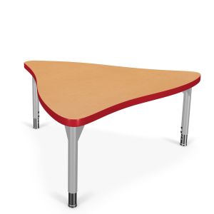 MooreCo Hierarchy Creator Desk – Triangle (ADA) – Youth Height Legs (Platinum), 12" – 18"H x 39.3"W x 35.5"D