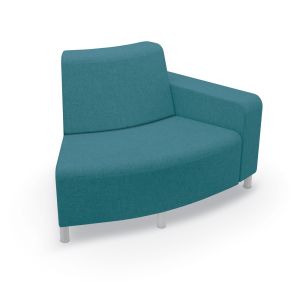 MooreCo Phoeby Indoor Outside Curve Loveseat, Left Arm, Legs