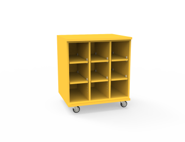 REplay® Mobile Open Base Cabinet Unit with 2 Vertical Dividers, 6 Adjustable Shelves, and Casters - 48"W x 23"D x 35.5"H