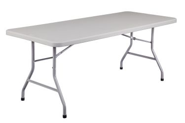 National Public Seating 30" W x 72" L Light Gray Plastic Folding Table (6 Ft)