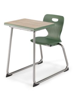 USACapitol Euroflex 16" H Laminate Dual-Entry Combination Desk with Spray Edge - 18" D x 24" W