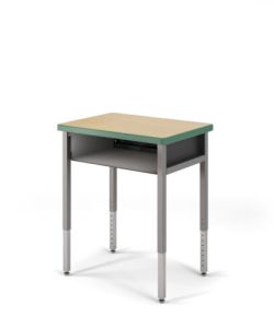 USACapitol Unite Adjustable Desk, 20" D x 27" W, with Laminate Top and Spray Edge
