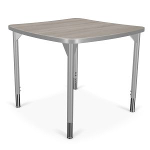 MooreCo Hierarchy Creator ADA Compliant Student Desk – Square – Platinum Legs, 22" – 32"H x 40.6"W x 40.6"D