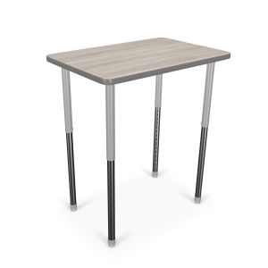 MooreCo Hierarchy Snap Desk – Rectangle – Standing Height Legs (Platinum), 27" – 42"H x 29"W x 20"D