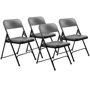 4 PACK National Public Seating 800 Series Commercial Plastic Folding Chair- Charcoal Slate - Model 820