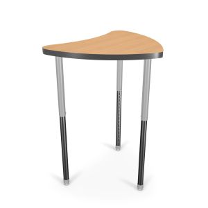 MooreCo Hierarchy Chevron Desk (Small) – Standing Height Legs (Platinum), 27" – 42"H x 30.7"W x 24.5"D