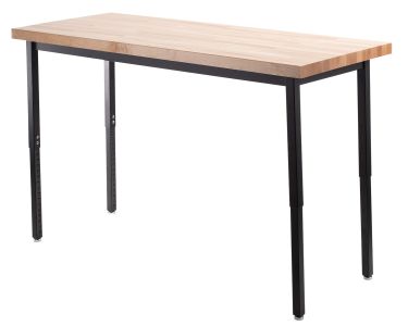 Heavy Duty 500 LB Adjustable All-Purpose Table - Butcher Block Top - 24" W x 48" L