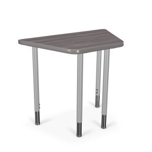 MooreCo Hierarchy Snap Desk – Octagonal Trapezoid (68º) – Platinum, 22" – 32"H x 30"W x 18"D