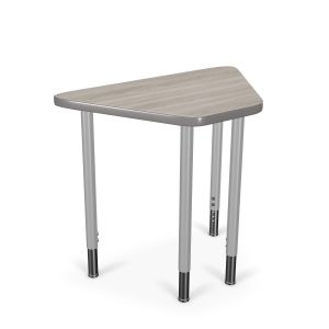 MooreCo Hierarchy Snap Desk – Hexagonal Trapezoid (60º) – Platinum, 22" – 32"H x 30"W x 18"D