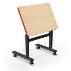 MooreCo Height Adjustable Flipper Desk, Rectangle, 28.5" – 45"H x 32"W x 24"D