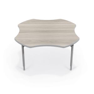 MooreCo Hiearchy Clover Activity Table, Standard Height Platinum Legs, 22" – 32"H x 60"W x 60"D
