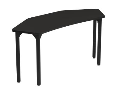 NPS® Heavy-Duty Fixed Height Activity Table, 24" x 54" Tri, Chem-Res Top, Black Legs