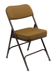 2 PACK National Public Seating 3200 Series Comfort Padded Metal Folding Chair-Gold