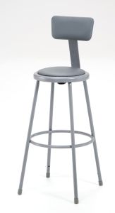 NPS Vinyl Padded Lab Stool with Backrest - 30" Seat Height