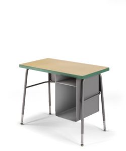 USACapitol Aptitude Jr. Executive Adjustable Desk, 20" D x 36" W, with Open Front Book Box, Laminate Top and Spray Edge