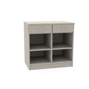 REplay® Modular Base Cabinet Unit with Top-Split Drawers Over Open, 1 Vertical Divider, 2 Adjustable Shelves, and Adjustable Levelers - 42"W x 23"D x 35.5"H