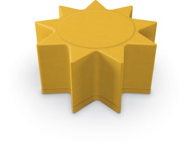 MooreCo Constellation All Foam Ottoman, Sun