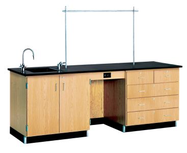Diversified Spaces 8' Instructor's Desk with Phenolic Resin Top & Fixtures