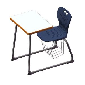 USACapitol Ntersect 18” H Laminate Dual-Entry Sled Combination Desk - 18" D x 24" W