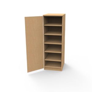 REplay® Modular Tall Cabinet Unit with Left Hinged Single Door, 1 Center Fixed Shelf, 4 Adjustable Shelves, and Adjustable Levelers  - 24"W x 23"D x 84"H
