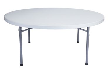 National Public Seating 71" Round Light Gray Plastic Folding Table (6 Ft)