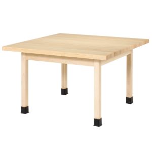 Diversified Spaces Four-Station Table with Butcher Block Top - 48" x 48" x 30"
