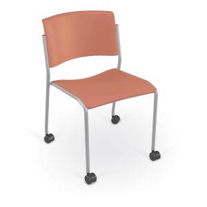 MooreCo Akt 4-Leg Chair with Soft Casters - Cayenne, 30" H x 20" W x 22.5" D