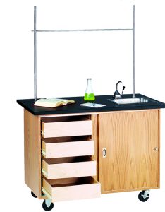 Diversified Spaces Mobile Demo Table with Drawers