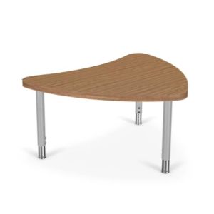 MooreCo Hierarchy Chevron Table (Large) – Youth Height Legs (Platinum), 12" – 18"H x 37.4"W x 30.3"D